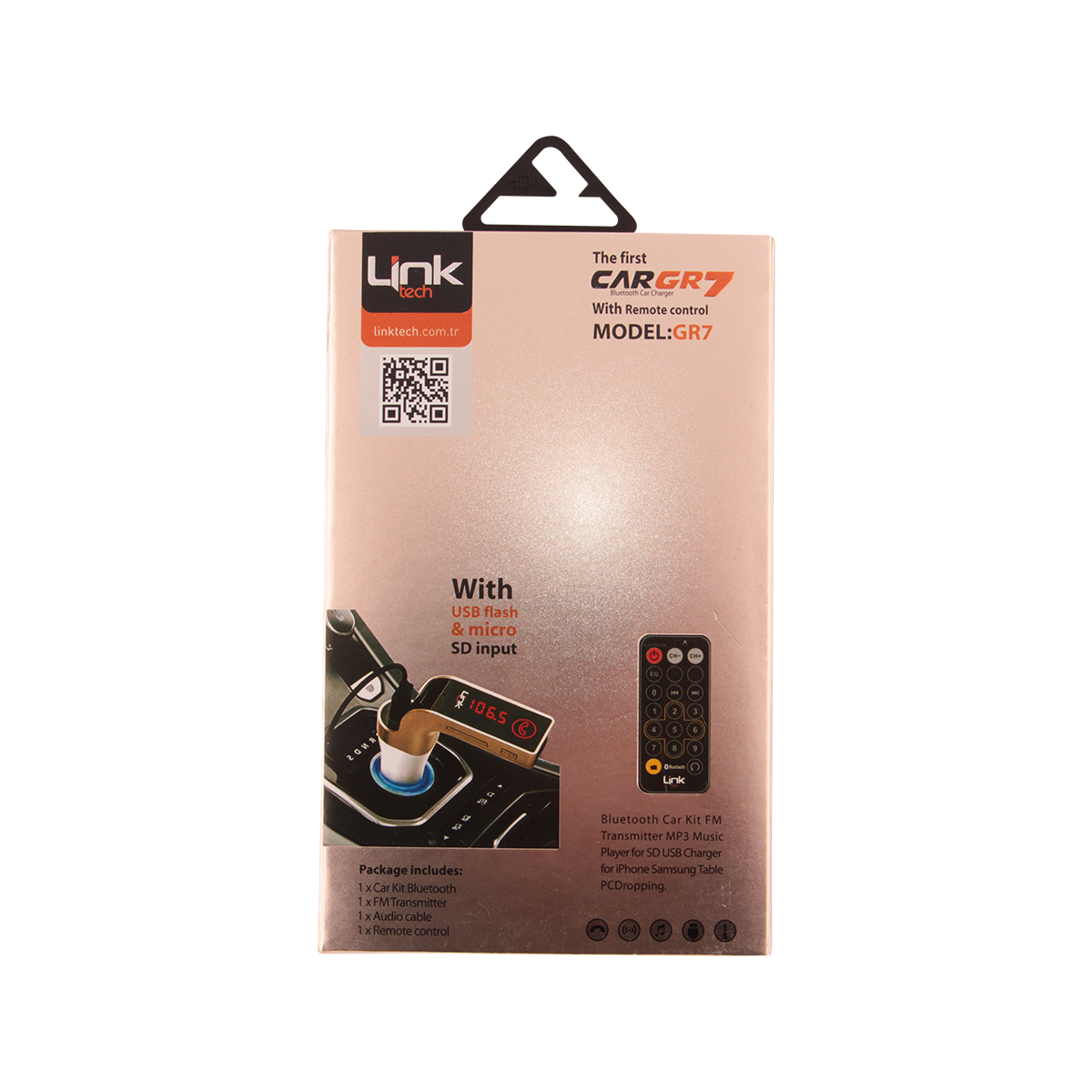 GR7 2.4mAh Şarj Çıkışlı LCD Ekran ve Kumandalı FM Transmitter